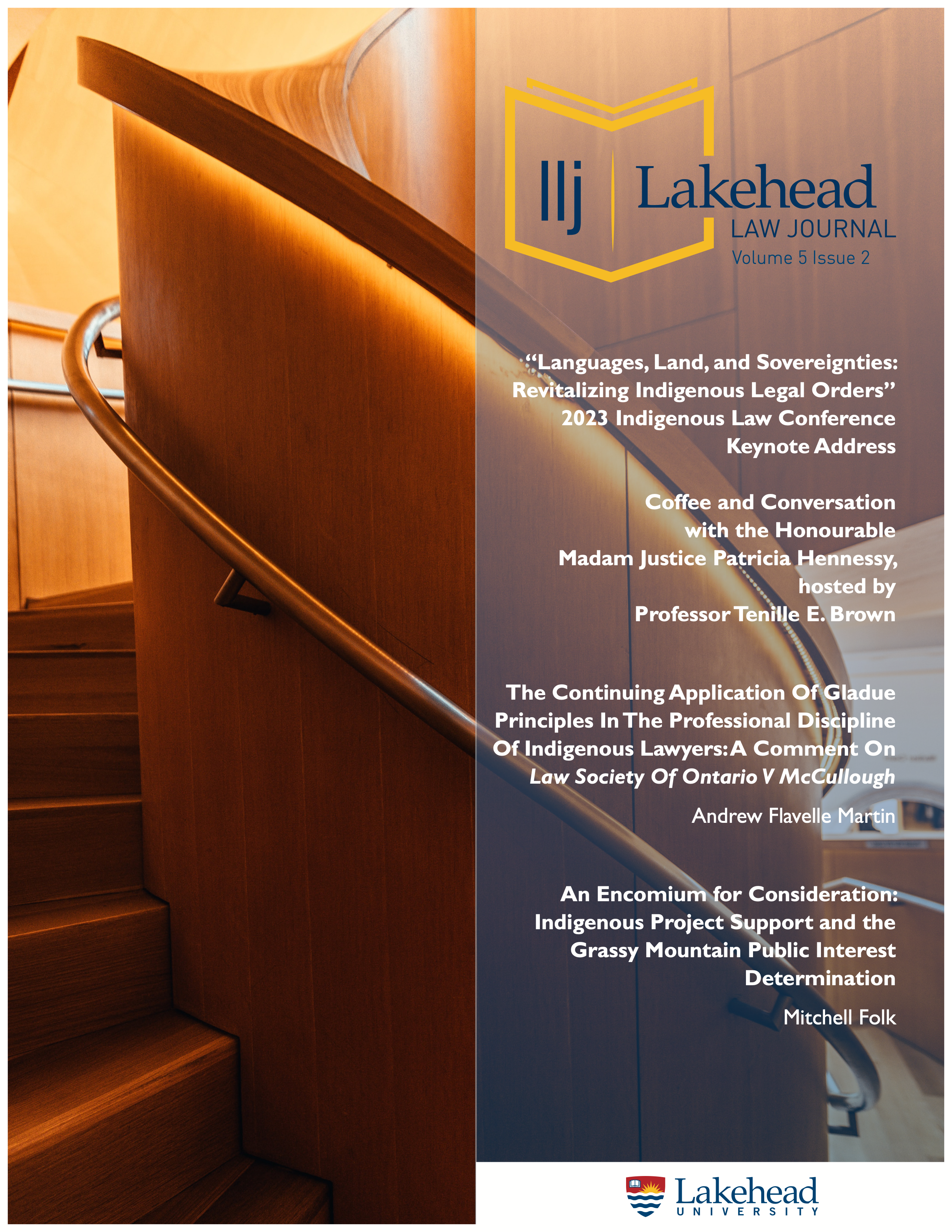					View Vol. 5 No. 2 (2023): Lakehead Law Journal
				